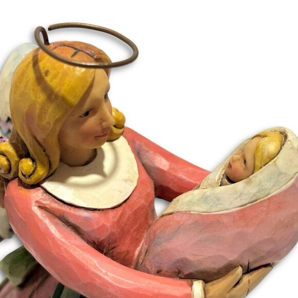JIM SHORE Vintage “Born IntoLoving Arms” Angel & Baby Statue. Christmas Decor. - Picture 2 of 8